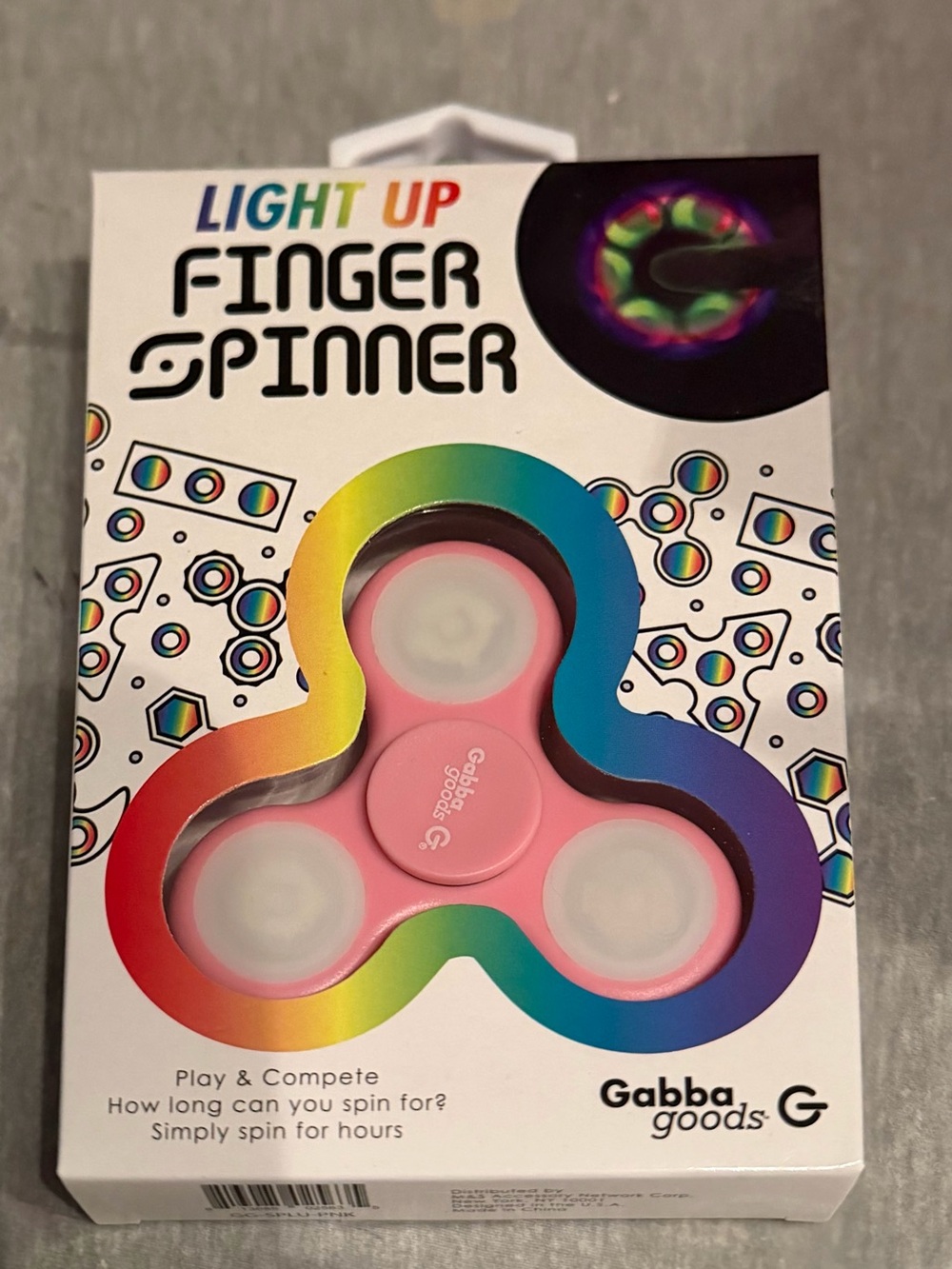 Gabba Goods Light-Up Pink Finger Spinner Toy